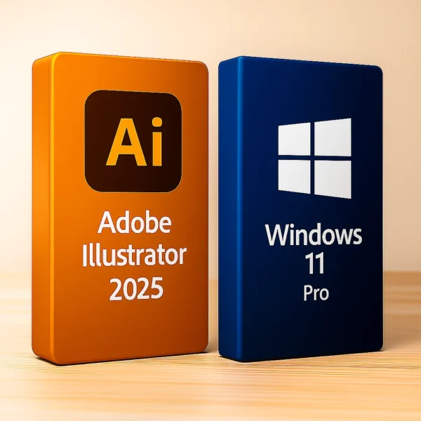 Illustrator 2025 + Windows 11 Pro – termékkép