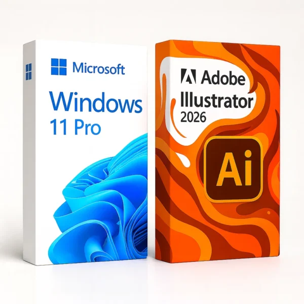 Illustrator 2026 + Windows 11 Pro – termékkép