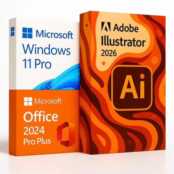 Illustrator 2026 + Windows 11 Pro + Office 2024 Pro Plus – termékkép