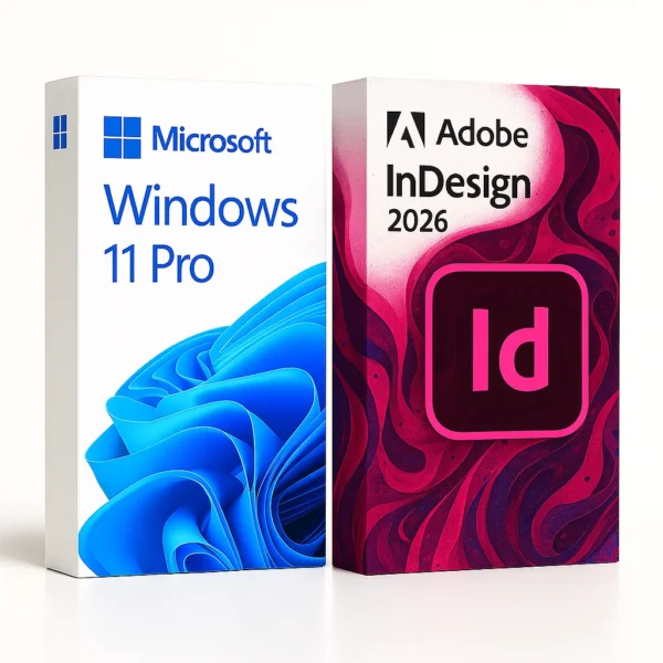 InDesign 2026 + Windows 11 Pro – termékkép