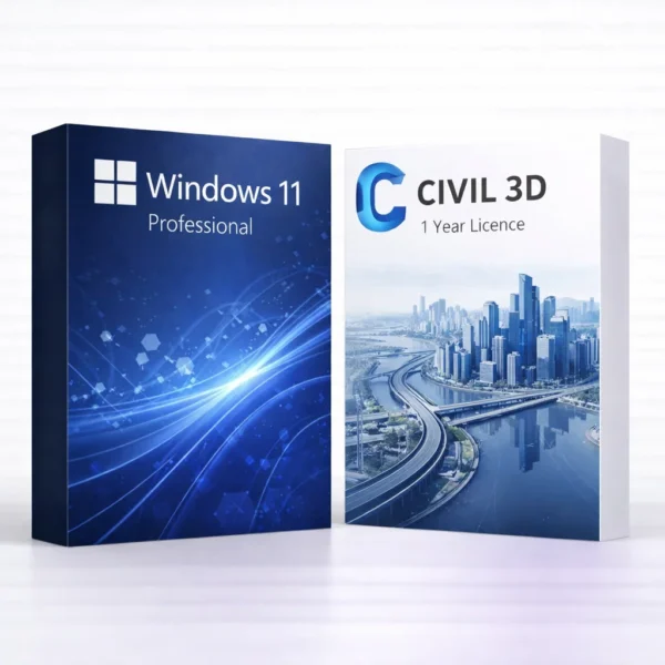 Windows 11 Pro (örök) + Autodesk Civil 3D (1 év) – termékkép