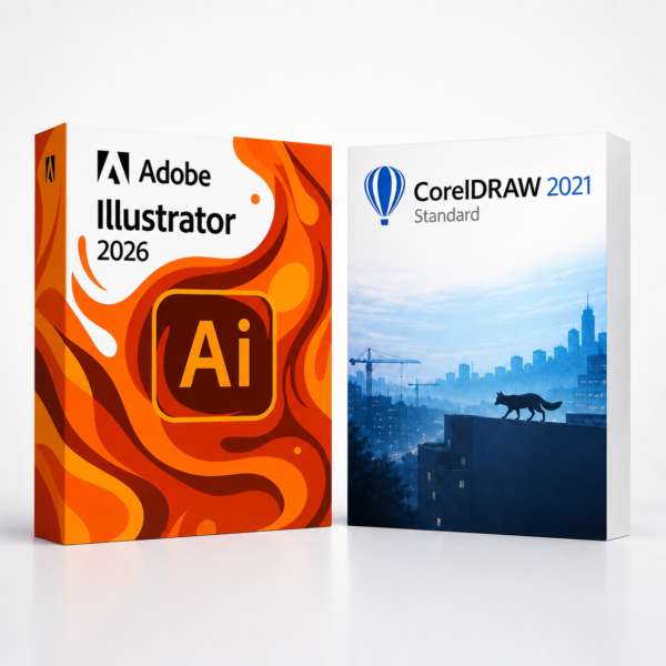 Illustrator 2026 + CorelDRAW Standard 2021 – termékkép