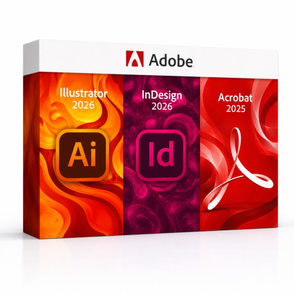 Illustrator 2026 + InDesign 2026 + Acrobat 2025 – termékkép