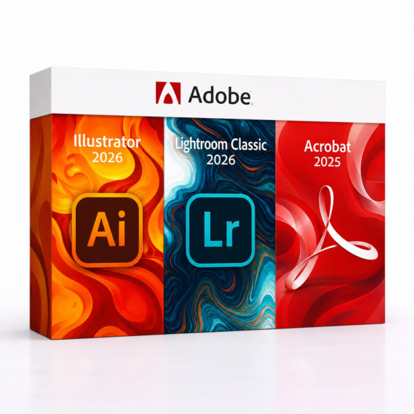 Illustrator 2026 + Lightroom Classic 2026 + Acrobat 2025 – termékkép
