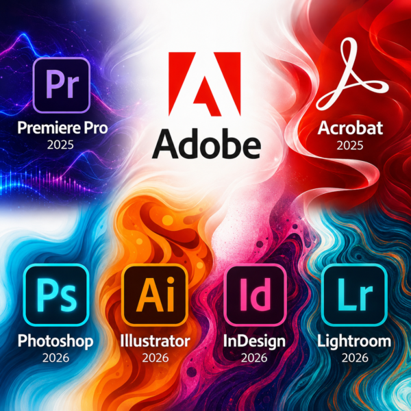 Photoshop + Illustrator + InDesign + Lightroom 2026, Acrobat + Premiere Pro 2025 – termékkép
