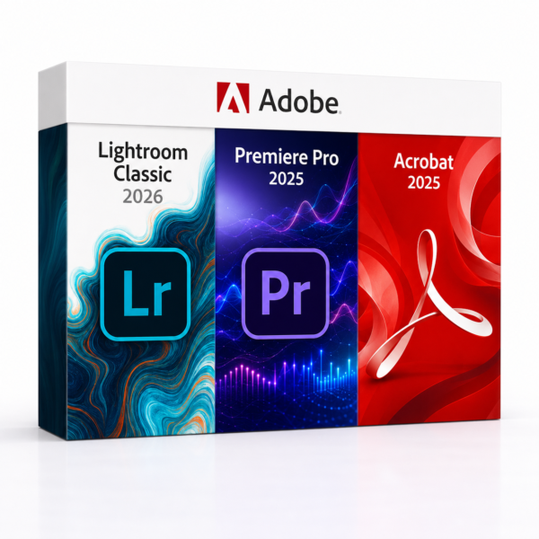 Lightroom Classic 2026 + Premiere Pro 2025 + Acrobat 2025 – termékkép