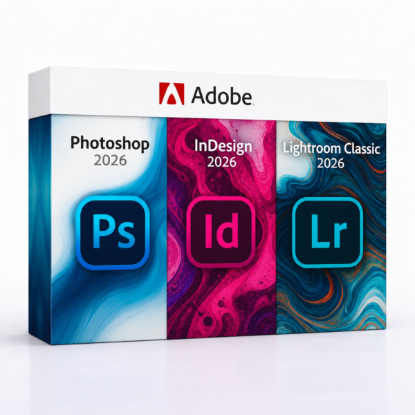 Photoshop 2026 + InDesign 2026 + Lightroom Classic 2026 – termékkép