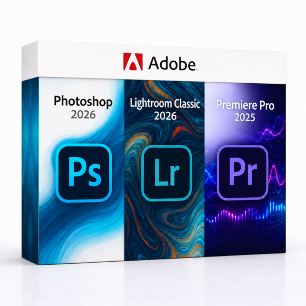 Photoshop 2026 + Lightroom Classic 2026 + Premiere Pro 2025 – termékkép